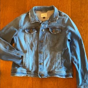 Distressed jean jacket